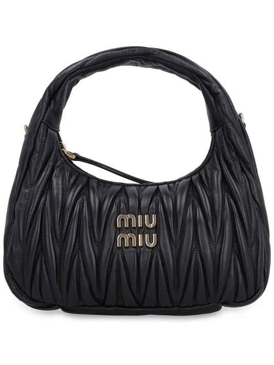 Wander Materasse Nappa Leather Mini Hobo Tote Bag Black - MIU MIU - BALAAN 2