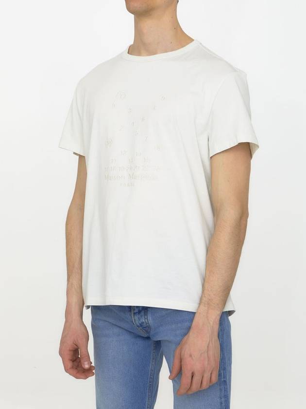 Numeric Embroidered Logo Mako Cotton Short Sleeve T-Shirt White - MAISON MARGIELA - BALAAN 3