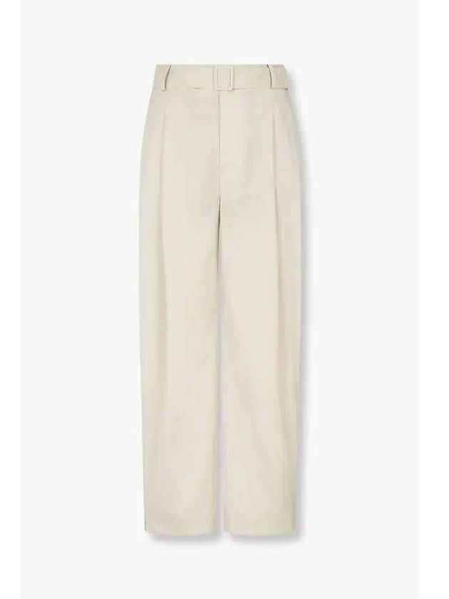 Men s two tuck pleated belted wool pants light beige 271858 - EMPORIO ARMANI - BALAAN 1