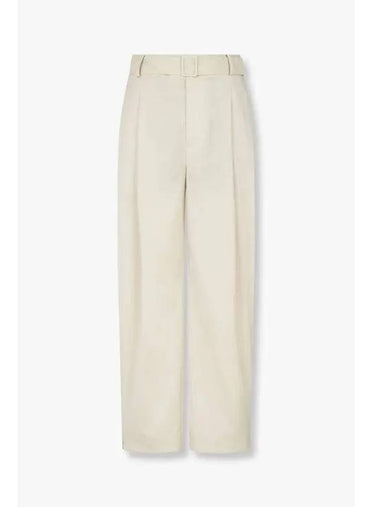 Men s two tuck pleated belted wool pants light beige 271858 - EMPORIO ARMANI - BALAAN 1