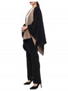 Reversible Icon Stripe Wool Cape Black - BURBERRY - BALAAN.