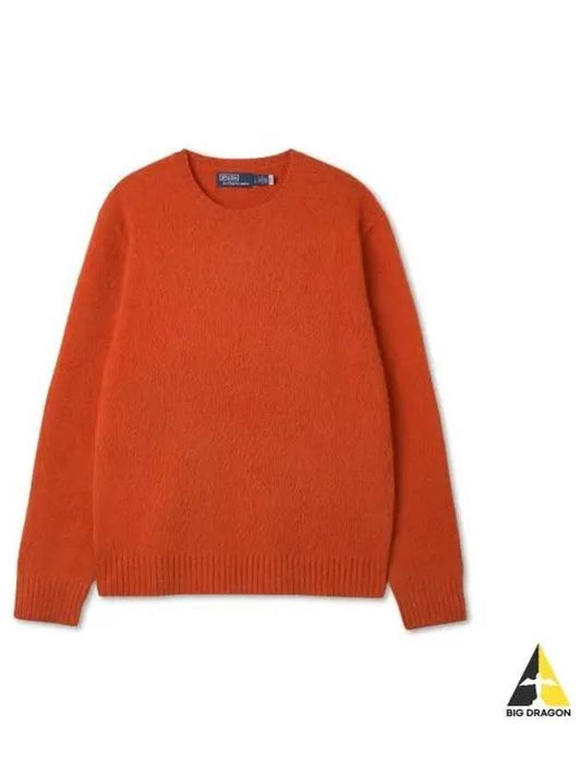 Suede Patch Wool Cashmere Sweater Orange - POLO RALPH LAUREN - BALAAN 1