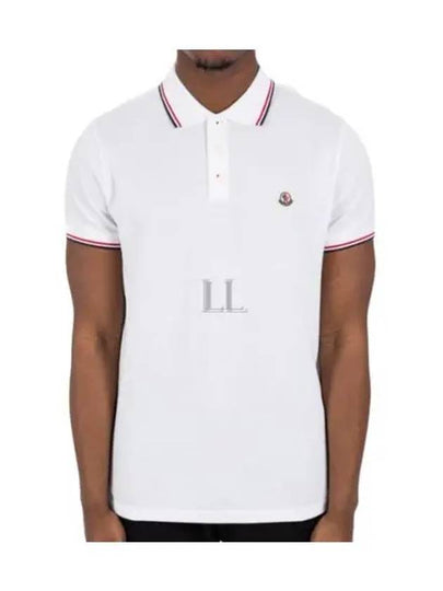 Logo Patch Short Sleeve Polo Optical White - MONCLER - BALAAN 2