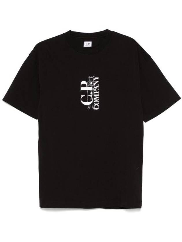 Logo Short Sleeve T-Shirt Black - CP COMPANY - BALAAN 2