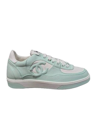 CC Logo Low Top Sneakers Mint - CHANEL - BALAAN 1