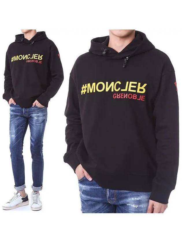 Grenoble Logo Hoodie Black - MONCLER - BALAAN 2