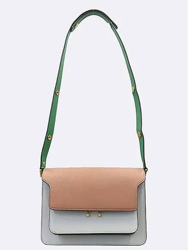 Green color two tone TRUNK medium M size gold logo shoulder bag - MARNI - BALAAN 1