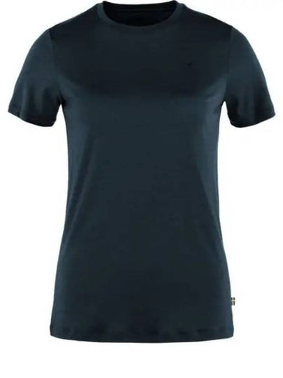 Women's Abisko Wool Short Sleeve T-Shirt Dark Navy - FJALL RAVEN - BALAAN 2