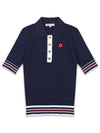 golfwear cable color scheme short sleeve knit PK shirt navy - ONOFF - BALAAN 2