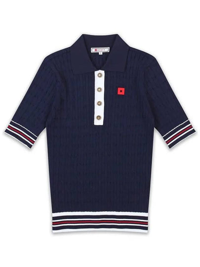 golfwear cable color scheme short sleeve knit PK shirt navy - ONOFF - BALAAN 2