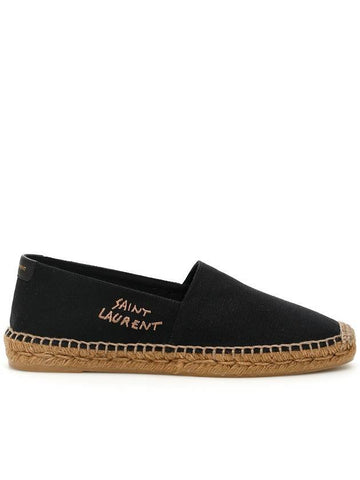 Logo Monogram Espadrilles Black - SAINT LAURENT - BALAAN 1