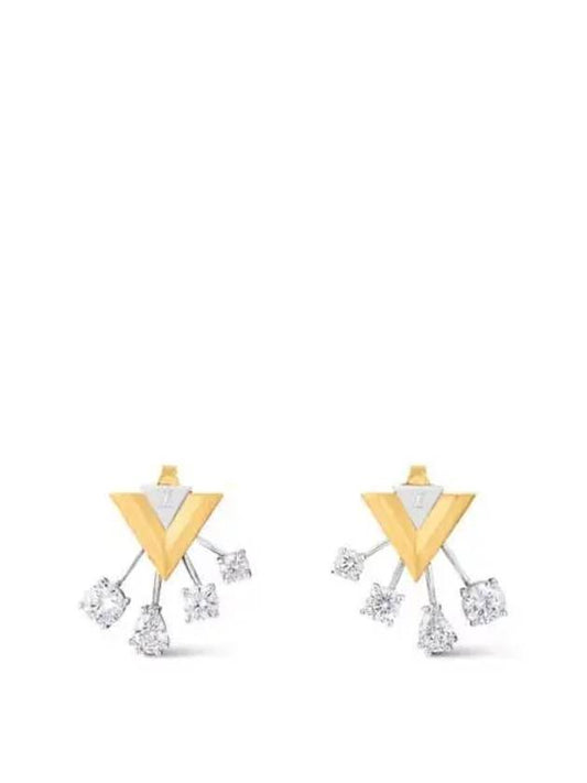 V For Vuitton Earrings Silver Gold - LOUIS VUITTON - BALAAN 2