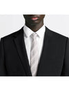 Striped Cannage Tie Gray White Silk - DIOR - BALAAN 1