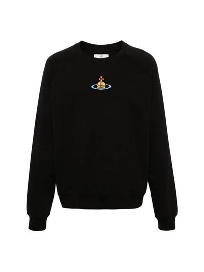 Embroidered Logo Cotton Sweatshirt Black - VIVIENNE WESTWOOD - BALAAN 2