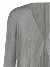 Pleated please basic midi cardigan gray JA108 - ISSEY MIYAKE - BALAAN 4