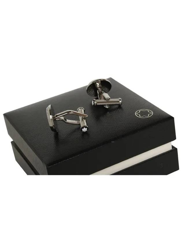 Meisterst?ck Steel Cufflinks with Sunstone Insert - MONTBLANC - BALAAN.