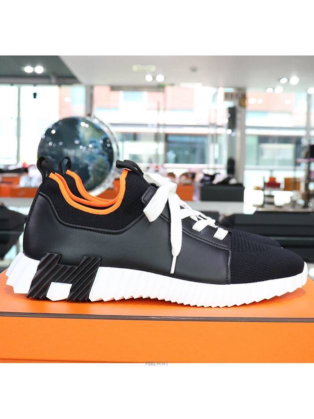 Depart Calfskin Sneakers H212918ZH02 Black - HERMES - BALAAN 3