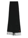 Small Heart Logo Wool Scarf Black - AMI - BALAAN 3