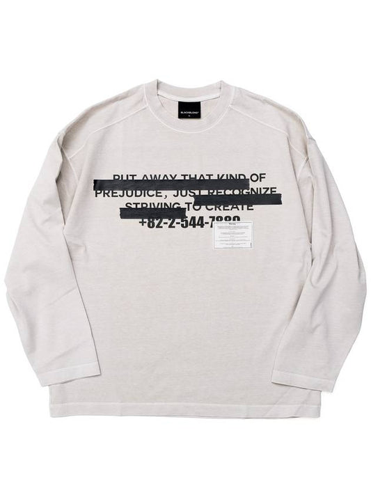 BBD Hidden Slogan Pigment Long T Shirt Sand - BLACKBLOND - BALAAN 2