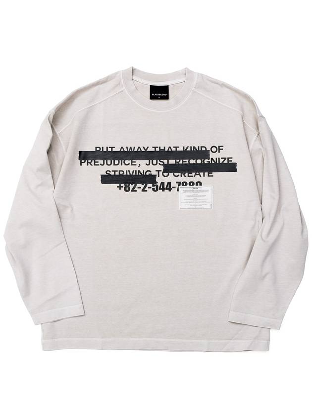 BBD Hidden Slogan Pigment Long T Shirt Sand - BLACKBLOND - BALAAN 1