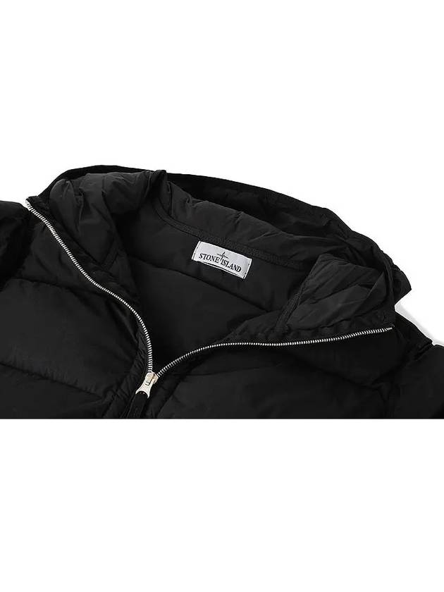 Seamless Logo Nylon Hooded Padded Jacket Black - STONE ISLAND - BALAAN 4