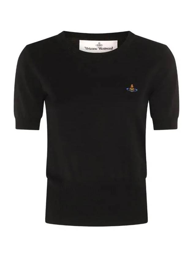 ORB Logo Short Sleeve Knit Top Black - VIVIENNE WESTWOOD - BALAAN 3