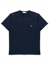 Tricolor Fox Patch Classic Pocket Short Sleeve T-Shirt Navy - MAISON KITSUNE - BALAAN 3