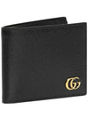 GG Marmont Leather Bi Fold Wallet Black Gold - GUCCI - BALAAN 5