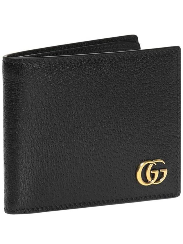 GG Marmont Leather Bi Fold Wallet Black Gold - GUCCI - BALAAN 5