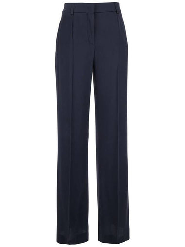 Black Pants With High Waist And Belt Loops In Silk Blend Woman - ALBERTA FERRETTI - BALAAN 1