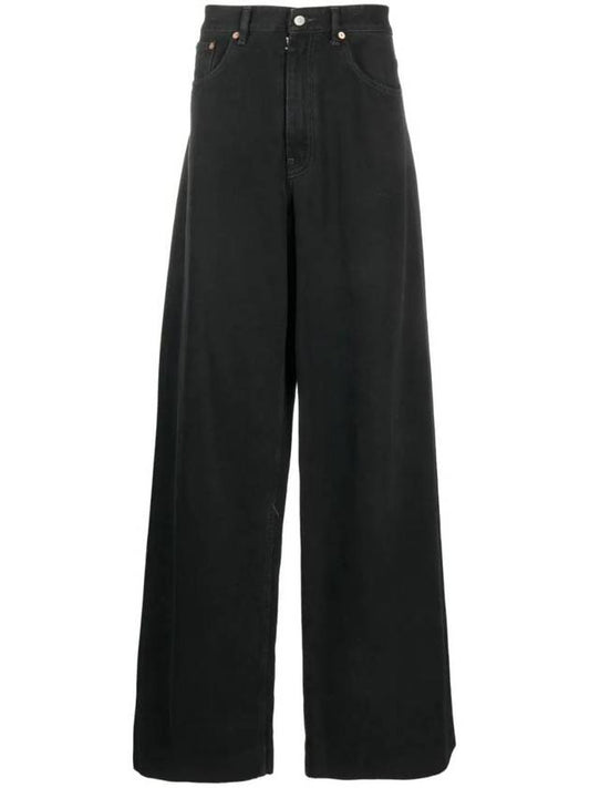 Denim Cotton Wide Jeans Black - MAISON MARGIELA - BALAAN 1