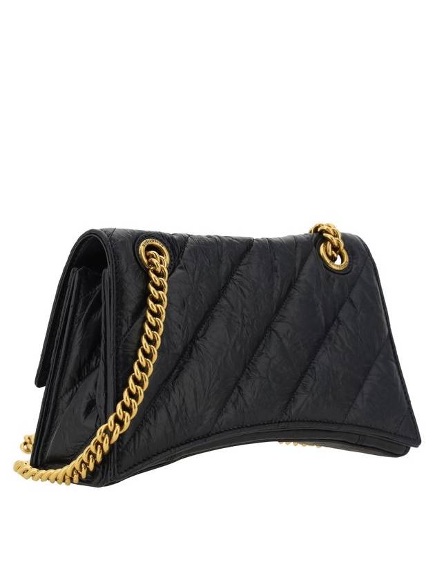 Women's Crush Logo Gold Chain Small Shoulder Bag Black - BALENCIAGA - BALAAN 4