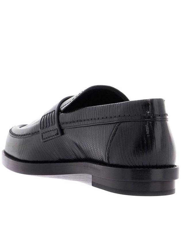 Lizard Skin Effect Loafers Black - ALEXANDER MCQUEEN - BALAAN 4