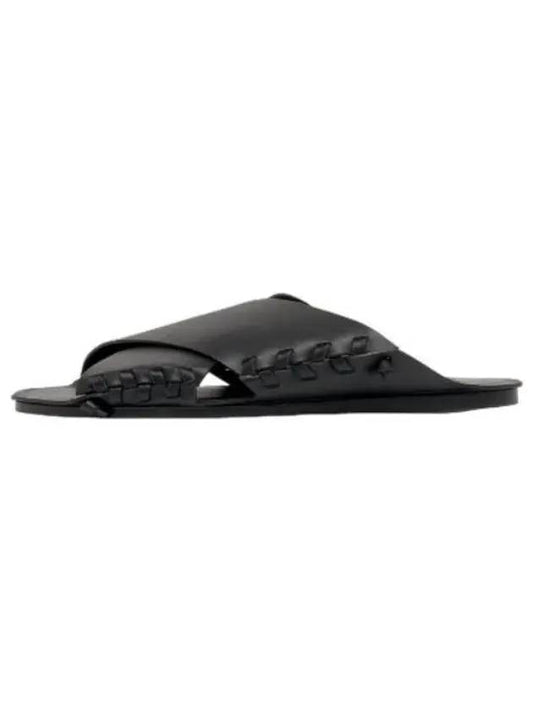 Leather Slide Black Slippers - JIL SANDER - BALAAN 1