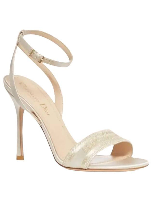 D Way Ankle Strap Sandals Heel Light Gold - DIOR - BALAAN 1