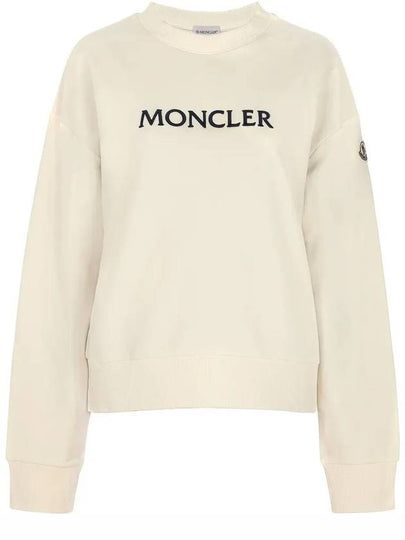 Embroidered Tonal Logo Cotton Sweatshirt Ivory - MONCLER - BALAAN 2