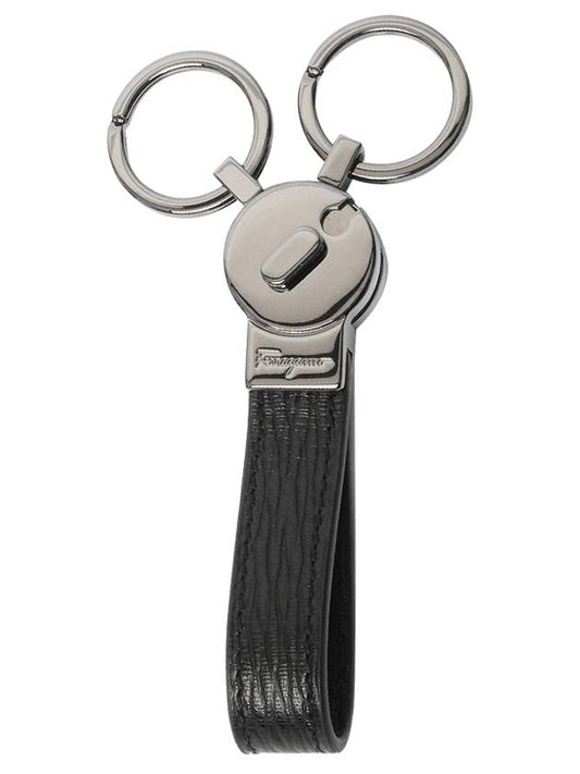 Gancini Revival Key Holder Black - SALVATORE FERRAGAMO - BALAAN 2