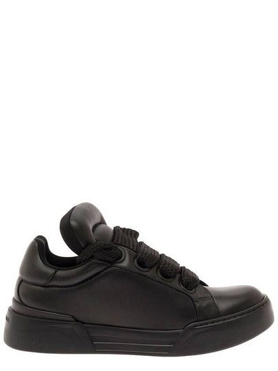 Mega Skate Nappa Leather Low Top Sneakers Black - DOLCE&GABBANA - BALAAN 2