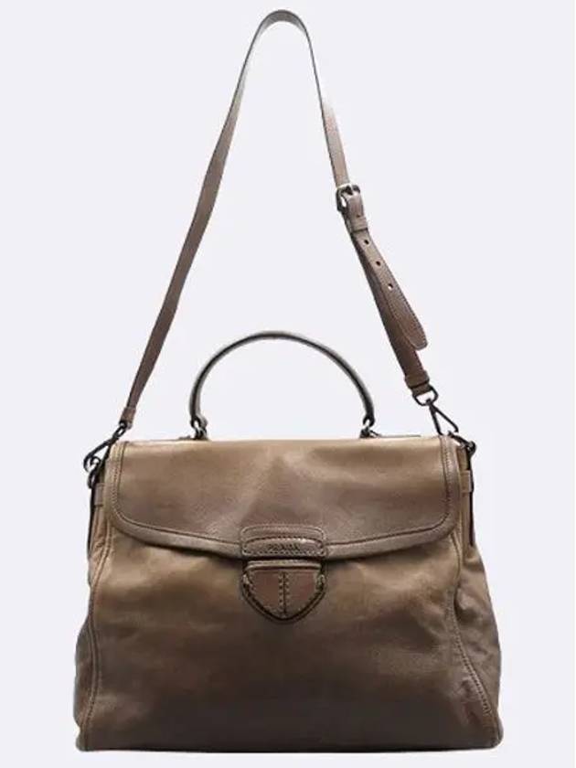 BN2127 GLACE CAFE Brown Leather 2WAY - PRADA - BALAAN 4