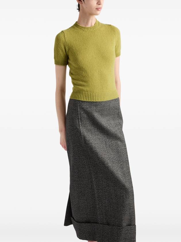 Cashmere knit top pistachio green - PRADA - BALAAN 4