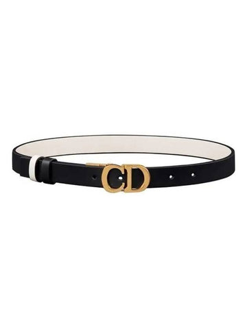 Saddle Reversible Smooth Calfskin Belt Black - DIOR - BALAAN 1