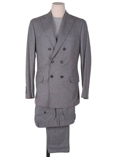 Men's Double Virgin Wool Suit Grey - BRUNELLO CUCINELLI - BALAAN 2