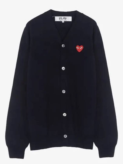 Heart Wappen V-Neck Cardigan Navy - COMME DES GARCONS - BALAAN 2