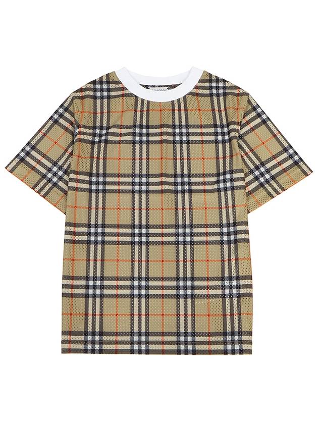 Kids check short sleeve t shirt PERCY 8078636 A7028 Adults can wear - BURBERRY - BALAAN 1