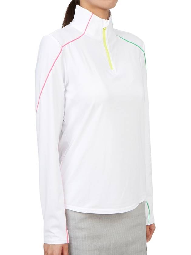 Women'S Sun Shield Quarter Zip Long Sleeve T-Shirt White - G/FORE - BALAAN 4