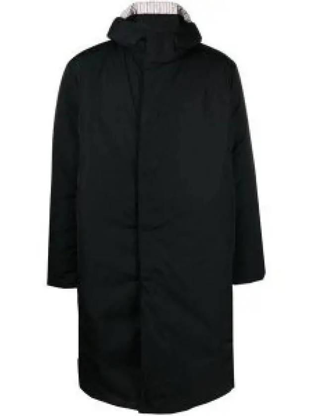 Poly Twill Tech Hooded Down Fill Duffle Coat Black - THOM BROWNE - BALAAN 2