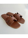 Oran Calfskin Slippers Gold Piqures Ecrues - HERMES - BALAAN 4