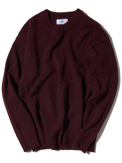 Semi over wool blended knit BURGUNDY - WEST GRAND BOULEVARD - BALAAN 2