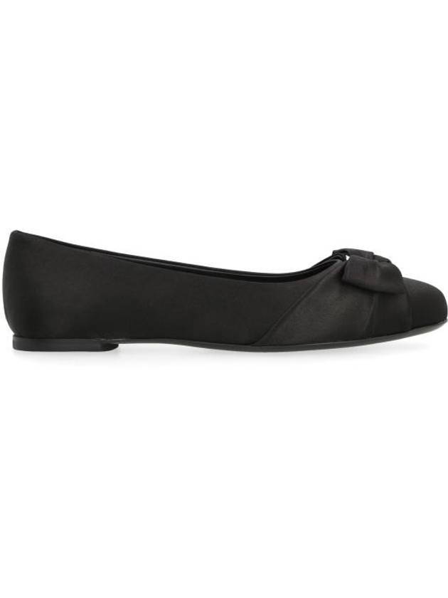 Padded Vara Bow Flat Black - SALVATORE FERRAGAMO - BALAAN 3