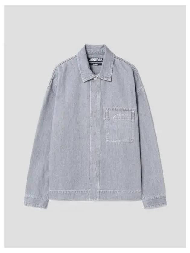 Jacquemus Men s La Chemise Denim Gray Off White Domestic Product GM0024092091516 - JACQUEMUS - BALAAN 1